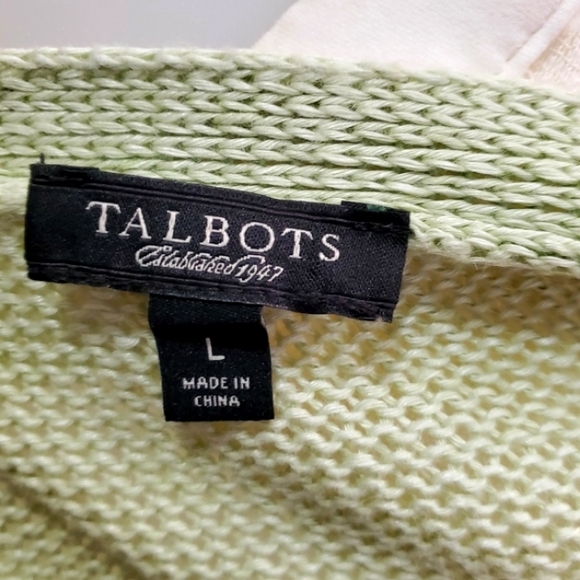 - TALBOTS SPRING   GREEN CARDIGAN - Picture 3 of 6